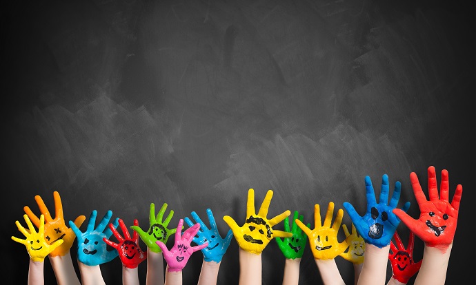 Stonebridge Associated Colleges children with painted hands
