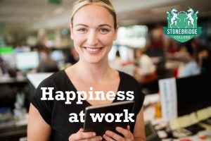 Woman happy at work.