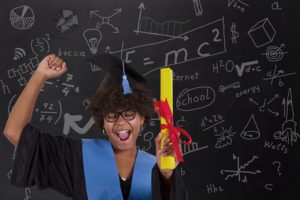 girl with graduation diploma