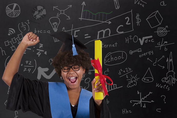 girl with graduation diploma