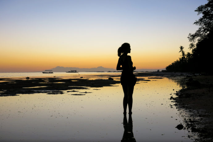 Woman on a tropical beach