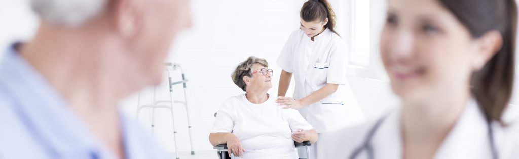 Social carer in home with patient.